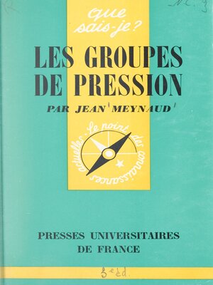 cover image of Les groupes de pression